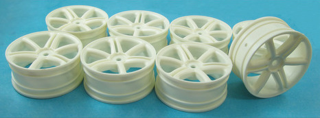 Hong Nor ES-43 - 24mm 6-spoke wheel , white , 8 pcs		