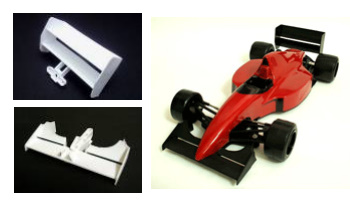 TRG 3051 - F1 Body SW-On With Helmet , White Front & Rear Wing , F103 	
