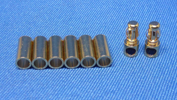 Jet Racing P-04 - 3.5mm Gold Connector Set / Car (Male x 2, Female x 6) 