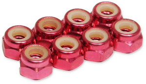 Jet Racing JE-64R - 4mm Alum Lock Nuts / 8pcs (Red) 