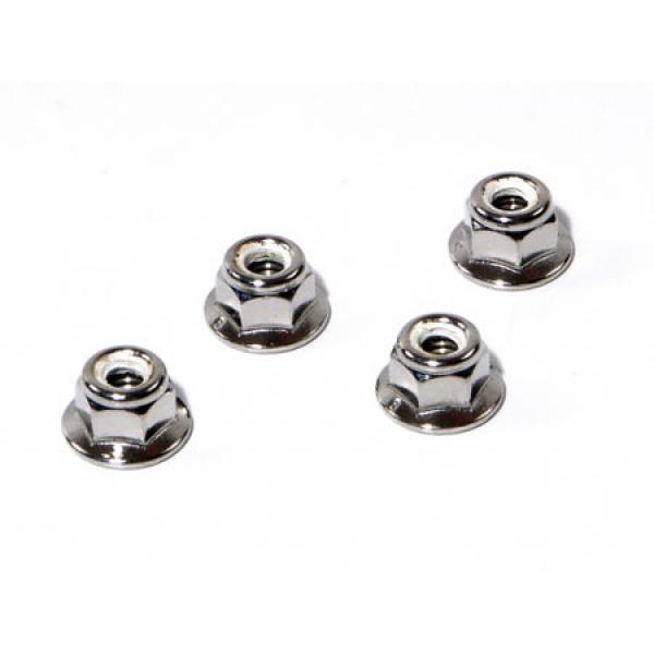 HPI Z683 - Flanged Lock Nut M5 (4pcs) * Counter-Clockwise/Silver 