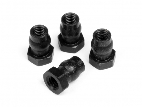 Hot Bodies 61485 - Shock Cap Ball 4.8x8mm (Black / Hard Anodized / 4pcs) (Cyclone D4) 