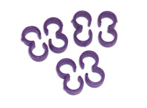 Q-World Q-366P - Fuel Tube Holder, Purple, 6 pcs, 