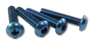 Square NAR-310TB - 7075 Button Head Hex Screw Tamiya Blue 4 pcs M3x10mm
