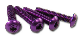 Square NAR-306P - 7075 Button Head Hex Screw Purple 4 pcs M3x6mm