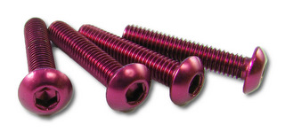 Square NAR-312PK - 7075 Button Head Hex Screw Pink 4 pcs M3x12mm