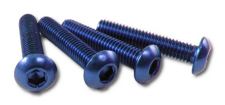 Square NAR-320BY - 7075 Button Head Hex Screw Yokomo Blue 4 pcs M3x20mm