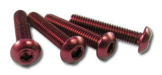 Square NAR-316R - 7075 Button Head Hex Screw Red 4 pcs M3x16mm