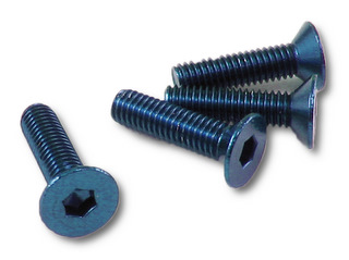 Square SAR-318TB - 7075 Flat Head Hex Socket Screw Tamiya Blue M3x18mm