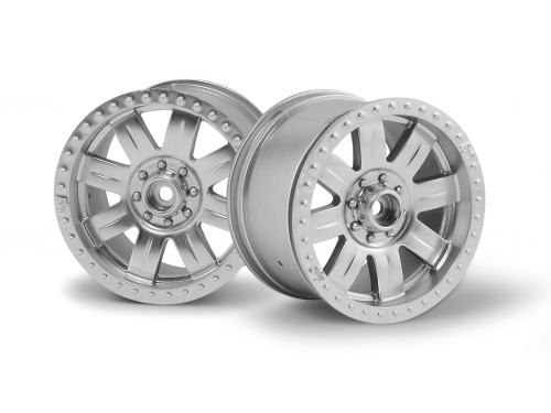 HPI 3263 - Ringz Wheel Matte Chrome 83x56mm 2pcs 14mm Hub (Savage)