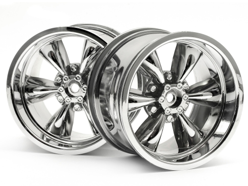Hot Bodies 66195 - TT-6 Spoke Wheel Chrome 83x56mm 2pcs (E-Zilla, E-Savage)