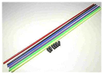 Q-World LC-2613 - Antenna Tube 6pcs Assorted Colors