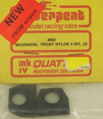 Serpent 4663 - Bearing Block, Front Nylon 4-WD (Quattro MK IV)