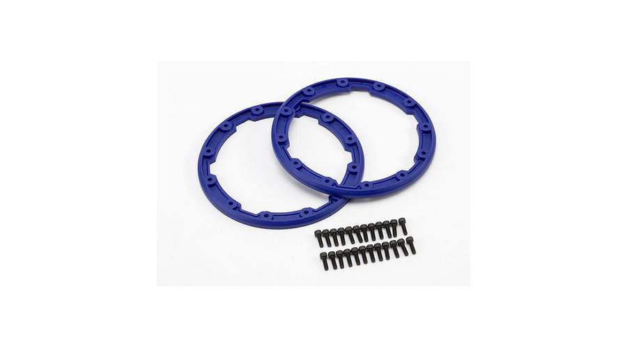 Traxxas 5666 - Sidewall Protector, Beadlock Style,Blue (Summit)