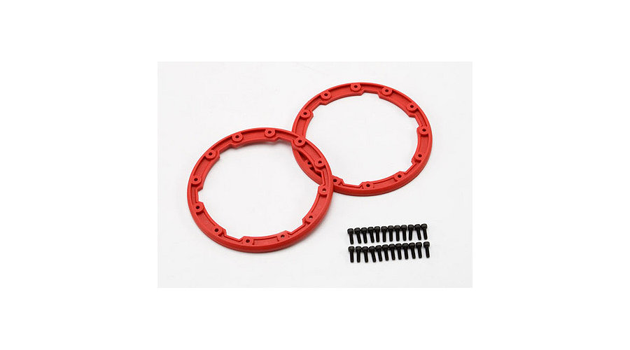 Traxxas 5667 - Sidewall Protector, Beadlock Style,Red (Summit)