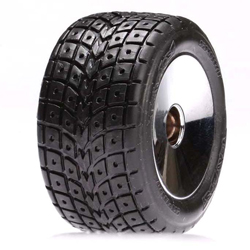 Losi LOSB1177 - Front Street Treads Glued, Chrome Wheel(2) (Mini-T)