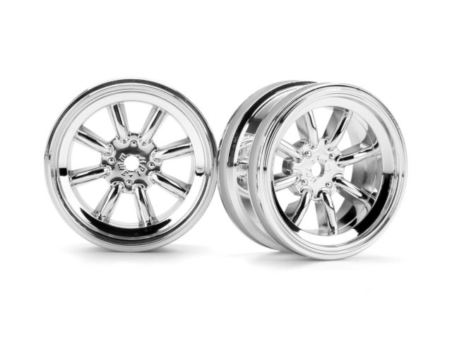 HPI 3937 - MX60 8-Spoke Wheel Chrome 3mm Offset 2pcs 