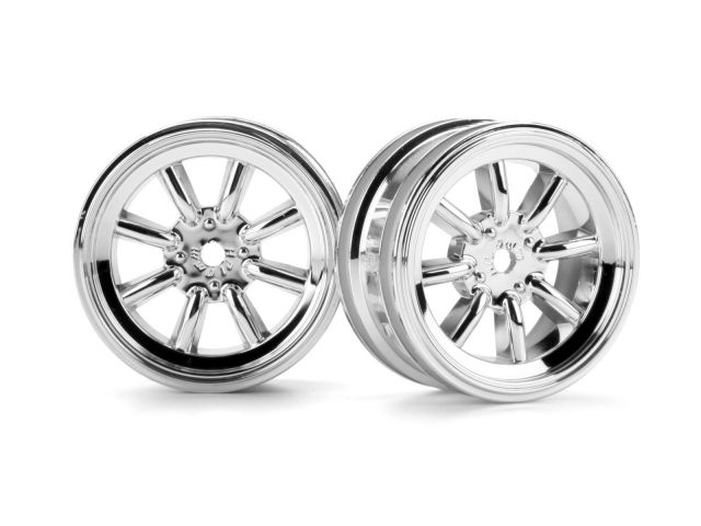 HPI 3932 - MX60 8-Spoke Wheel Chrome 0mm Offset 2pcs 