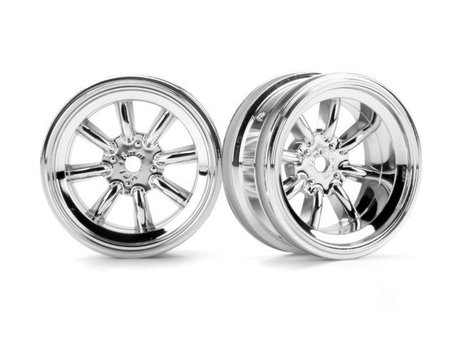 HPI 3942 - MX60 8-Spoke Wheel Chrome 6mm Offset 2pcs 