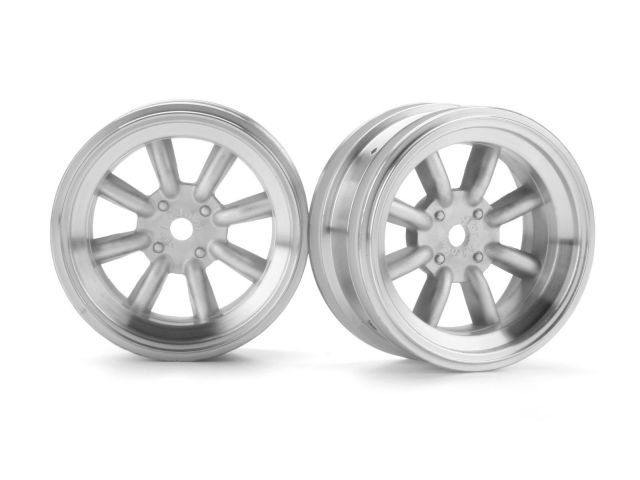 HPI 3938 - MX60 8-Spoke Wheel Matte Chrome 3mm Offset 2pcs 