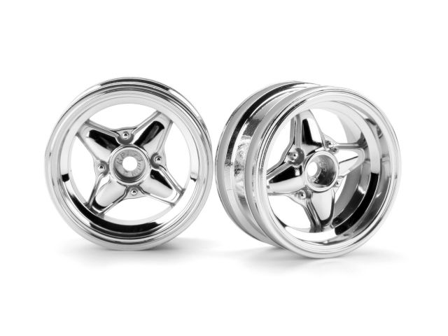 HPI 3907 - MX60 4-Spoke Wheel Chrome 3mm Offset 2pcs 
