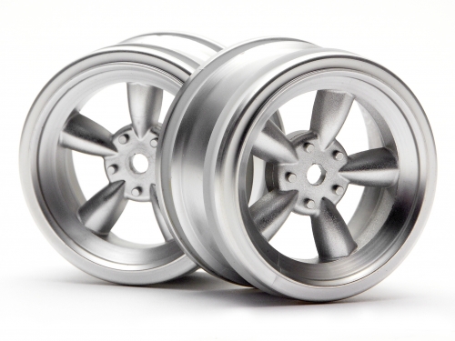 HPI 3815 - Vintage 5 Spoke Wheel 26mm Matte Chrome (0mm Offset) 