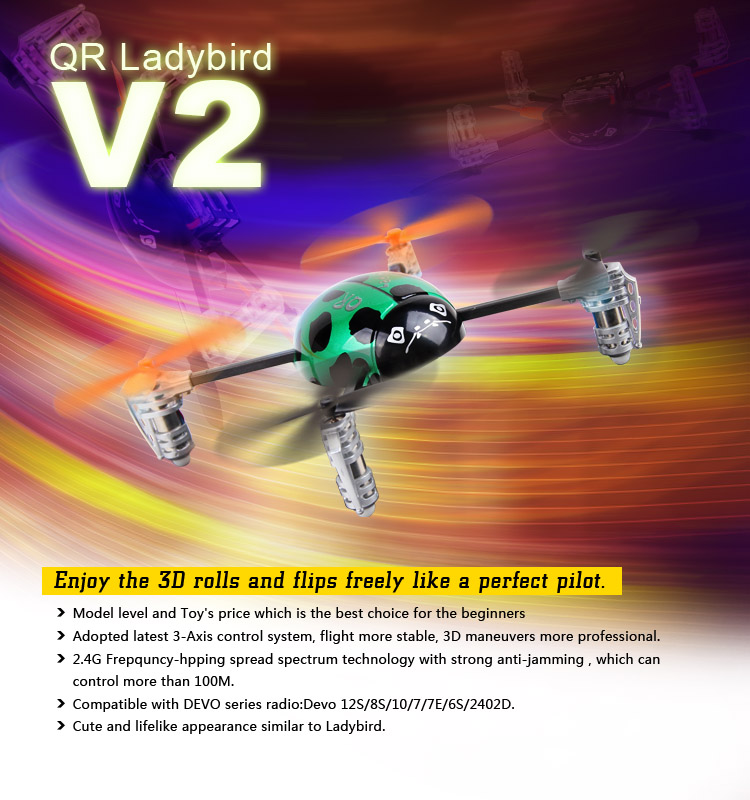 Walkera QR LadyBird V2 - 3-Axis LadyBird Devo 4 - RTF