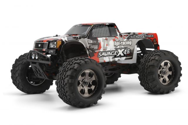 HPI 105898 - Nitro GT-3 Truck Painted Body (Gray / Red / Black) (Savage Flux, Savage X) *DISCONTINUED*