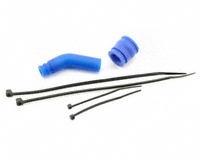 Traxxas 5245 - Pipe Coupler, Molded (Blue)/ Exhaust Deflecter (Rubber, Blue)/ Cable Ties, Long (2)/ Cab