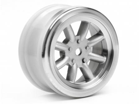 HPI 3808 - Vintage 8-spoke Wheel 26mm Matte Chrome 0mm Offset 