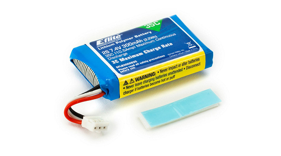 E-Flite EFLB3002S35 - 300mAh 2S 7.4V 35C Li-Po Battery