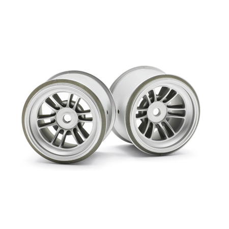 HPI 103322 - FT01 Precision Wheel Set, Silver, Rear (Formula Ten)