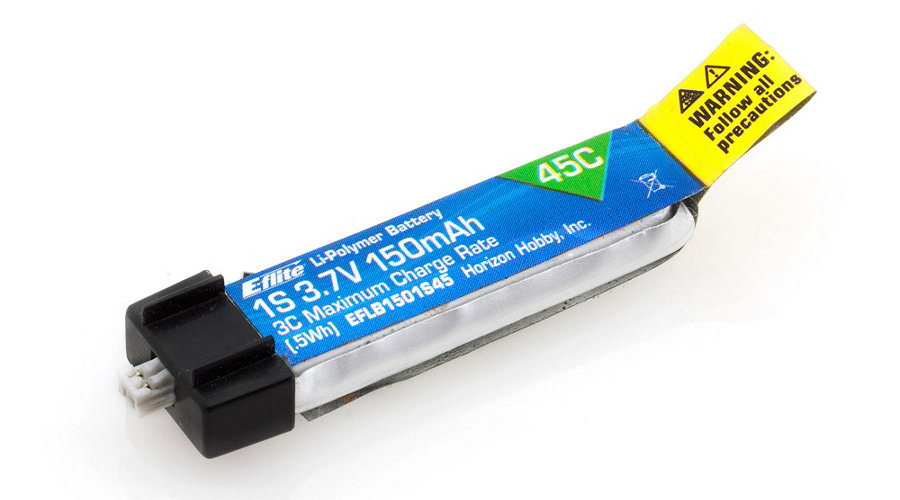 E-Flite EFLB1501S45 - 150 mAh 1S 3.7V 45C Lipo Battery (PH1.5 Ultra Micro) 