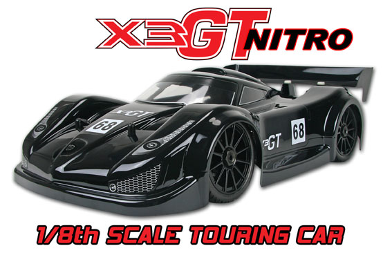 Hong Nor X3-GT-80% - 1/8 Nitro GT, Assembled Kit, Clear Body