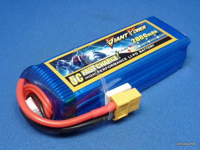 Giant Power 2800-3S-25C-XT60 - 11.1V 2800mAh 25C Lipo Battery XT60 Plug (DJI Phantom) 