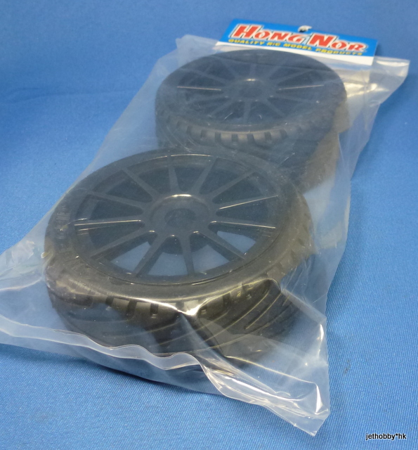Hong Nor BT-110RTR - Glued Radial Tire on 12-Spoke Black Wheel, 17mm Hex Hub, 2pcs (X3-GT)