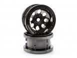 HPI 3214 - Rock 8 Bead Lock Wheel Black Chrome 55x36mm 2pcs