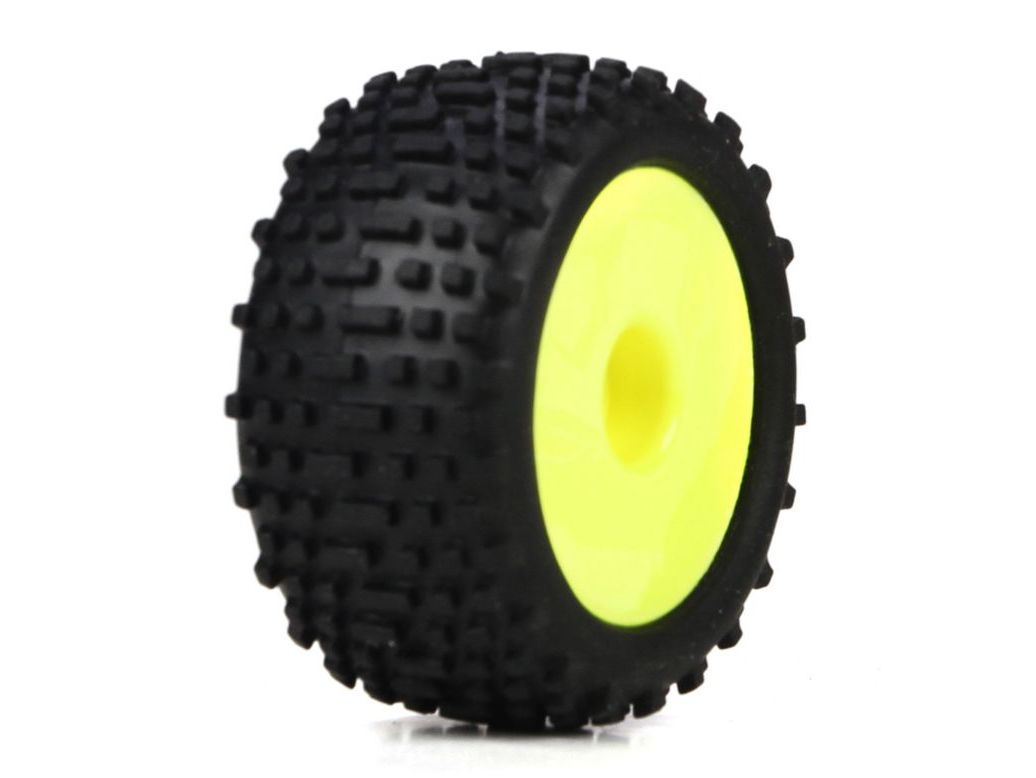 Losi LOSB1568 - Wheel & Tire Set Yellow (Micro Truggy)