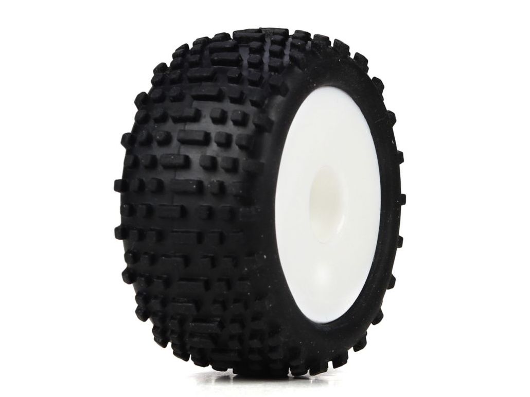 Losi LOSB1569 - Wheel & Tire Set, White (Micro Truggy)