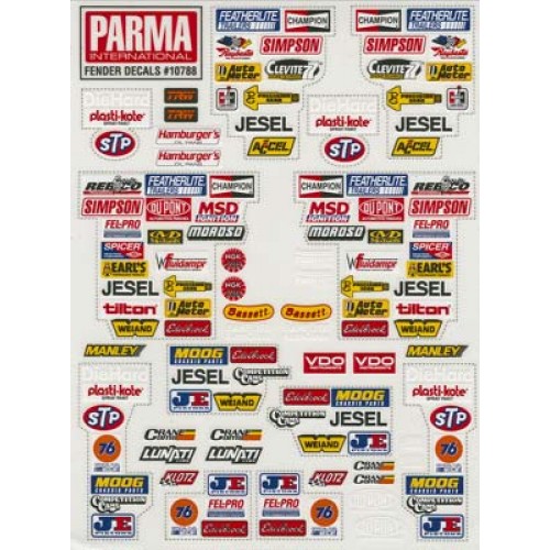 Parma 10788 - 1/10 Stock Car Fenders 6x8 inches Decal