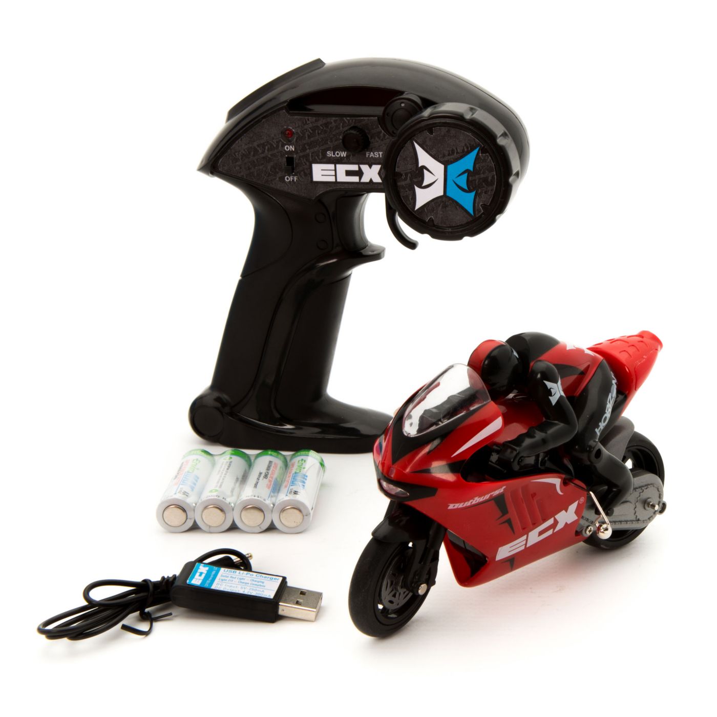 ECX ECX01004T2 - 1/14 Outburst Motorcycle RTR, Red 