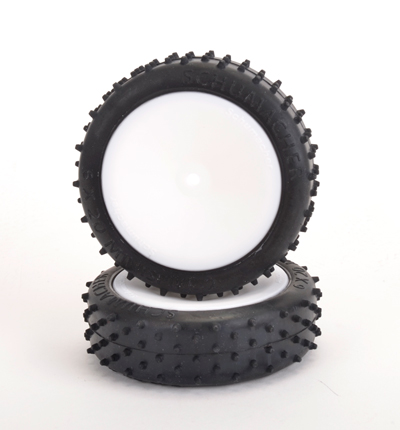Schumacher U6813 - Mini Spike Hex Wheel 2WD - Yellow - Pre-Glued