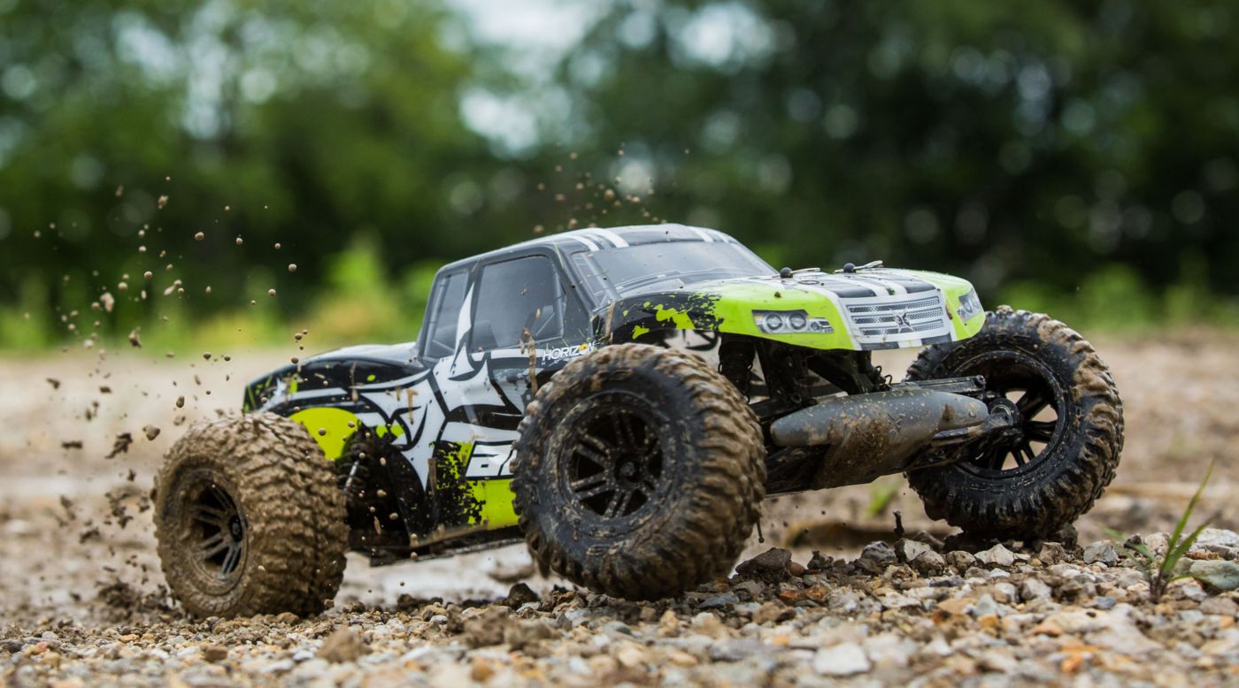 ECX ECX03028T2 - 1/10 AMP MT 2WD Monster Truck RTR, Black/Green