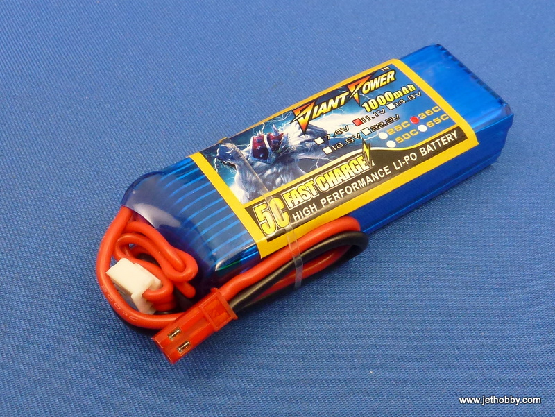 Giant 1000-3S-35C-JST - Lipo Battery 1100mAh 11.1V 35C JST 
