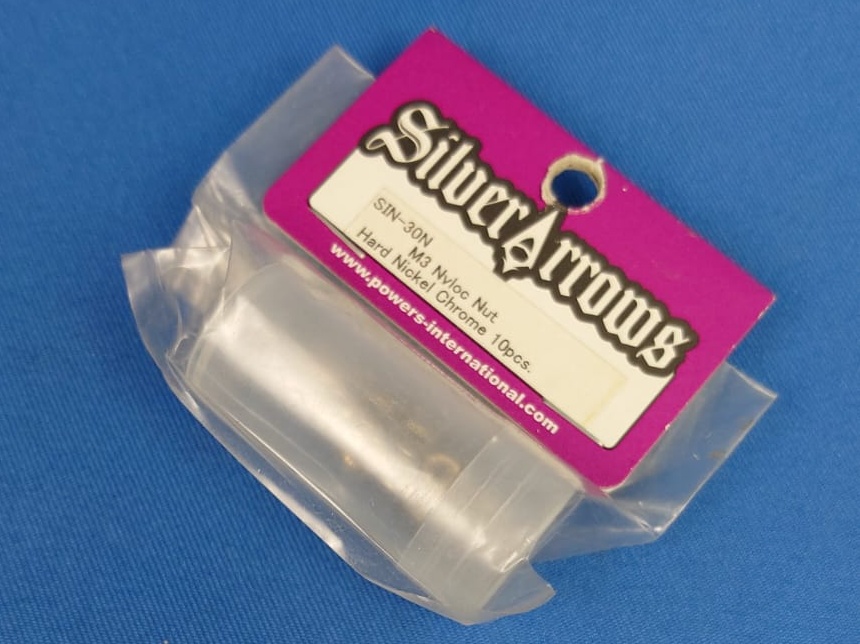 Silver Arrows SIN-30N - M3 Nyloc Nut  Hard Nickel Chrome 10pcs