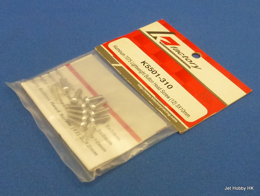 K-Factory K5501-310 - Aluminum 7075 Lightweight Button Head Screw (12) 3x10mm