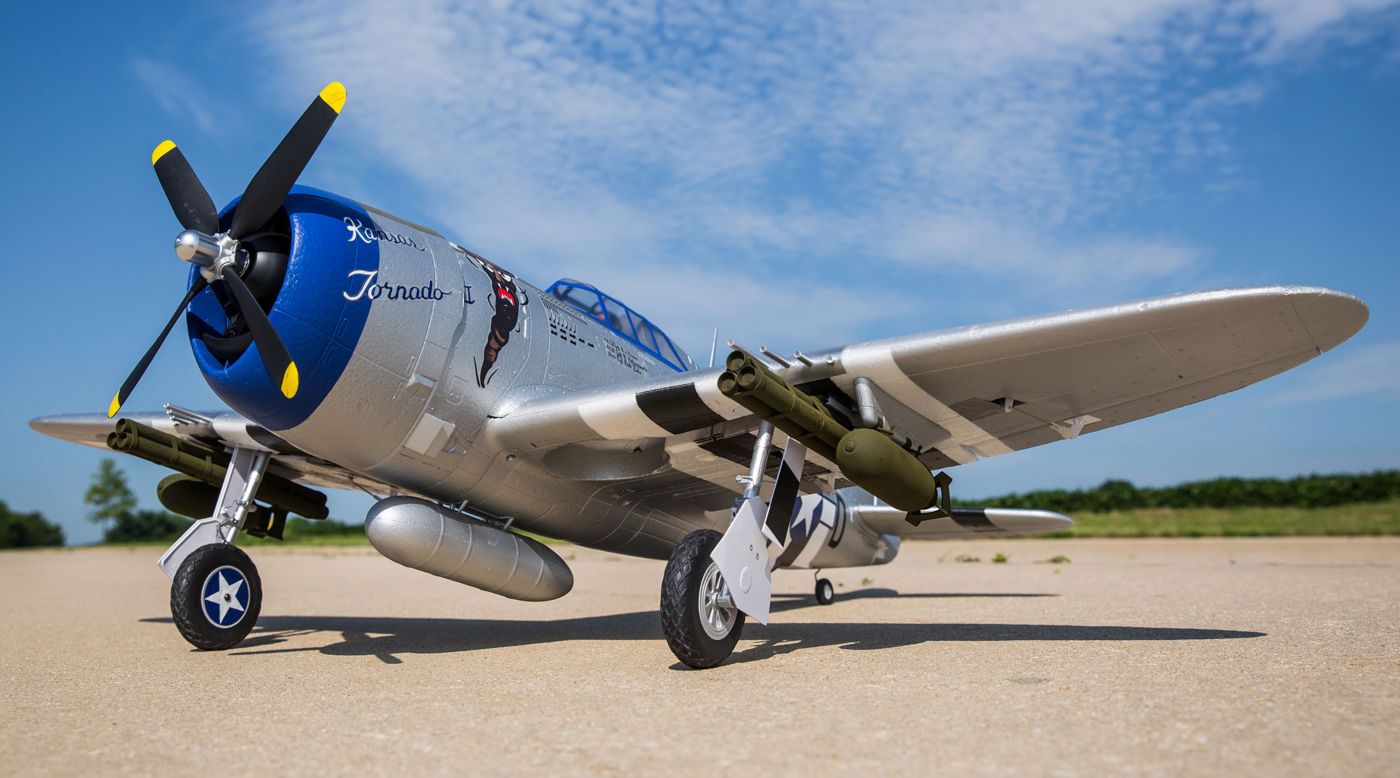 E-Flite EFL8450 - P-47 Razorback 1.2m BNF Basic with AS3X