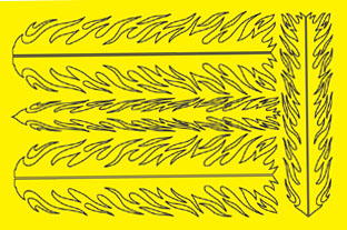Parma 743 - 1/32 & 1/24 Flame Stripes Design Paint Mask 5.5x8.5 inches