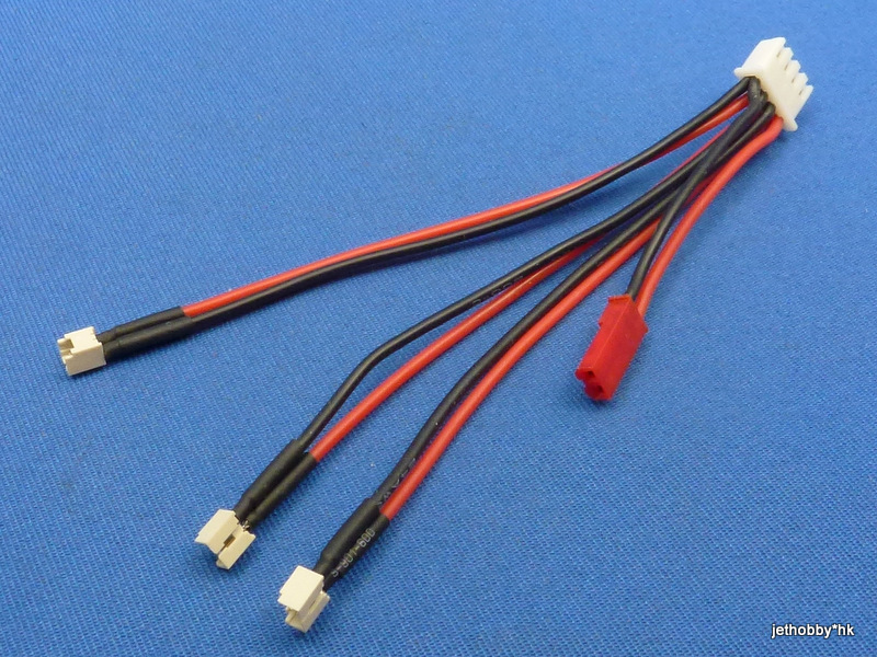 Jet Racing 3N1-1S - 3-in-1 Charge Lead, 1S Lipo (Blade, E-flite)