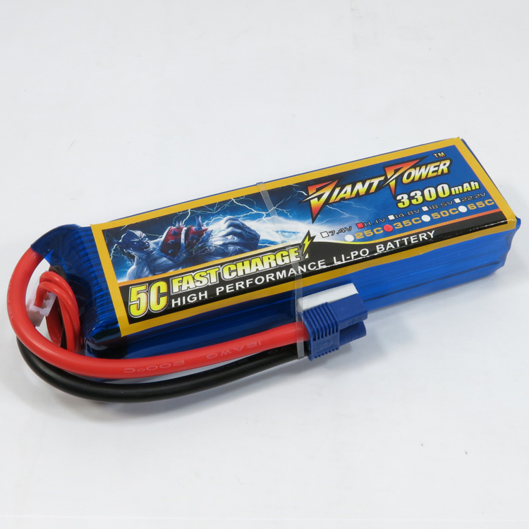 Giant 3300-3S-35C-EC3 - LiPo Battery 11.1V 3300mAh 5C Fast Charge EC3 Plug 